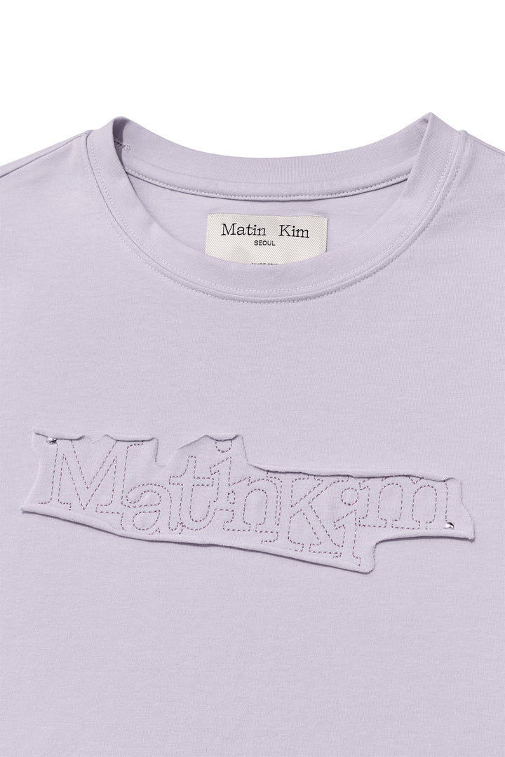 Matin Kim Appliqué Logo Patch Top in Lilac