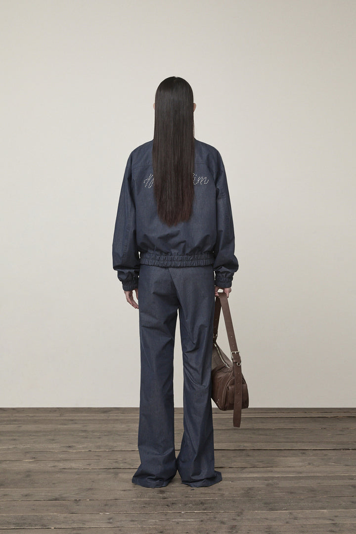 Matin Kim Western Detail Denim Blouson — Navy blue
