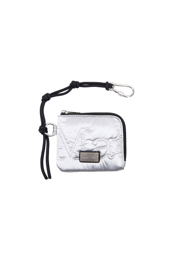 Matin Kim Logo Stitch Sporty Wallet — Silver