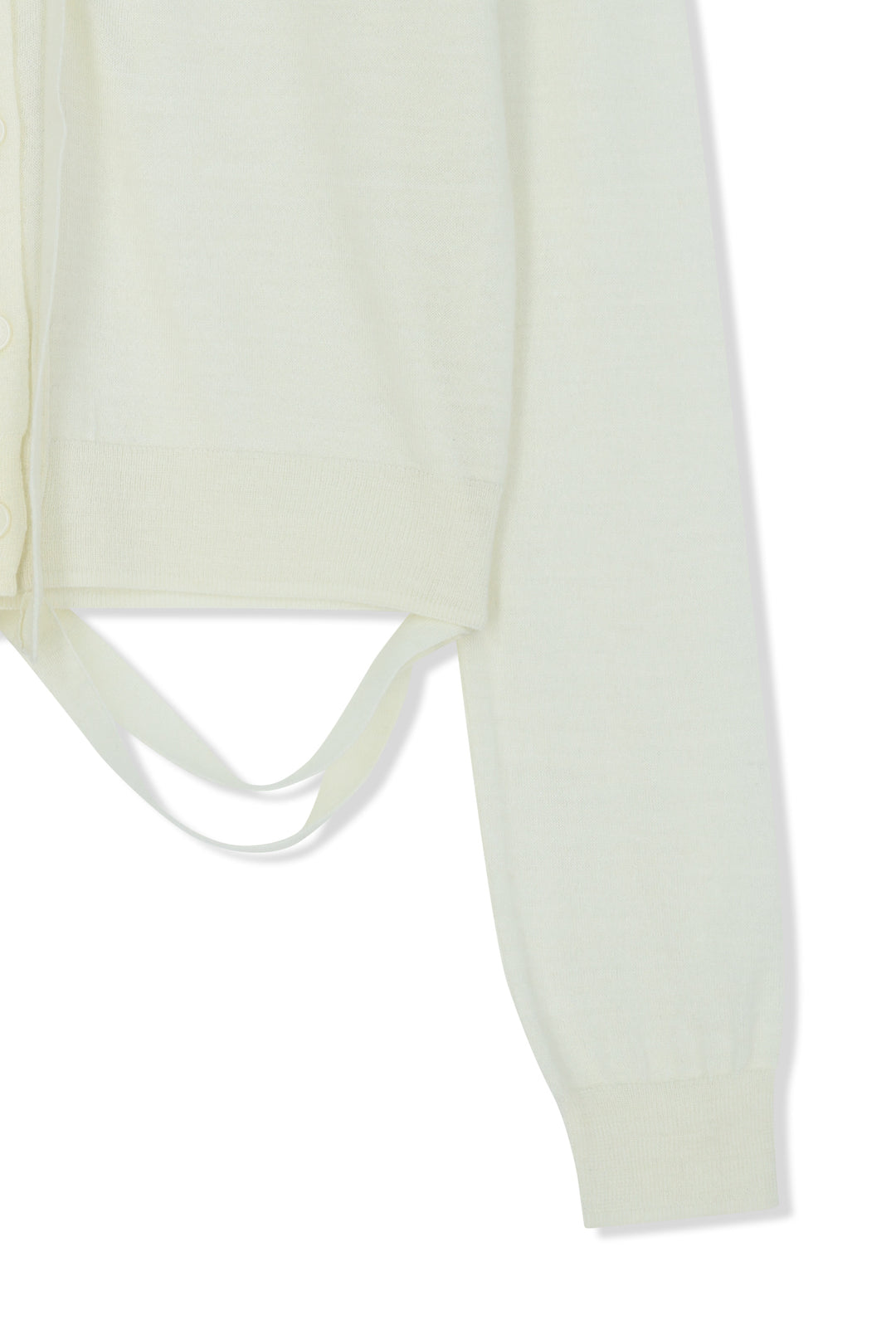 Matin Kim String Detail Knit Cardigan — Cream