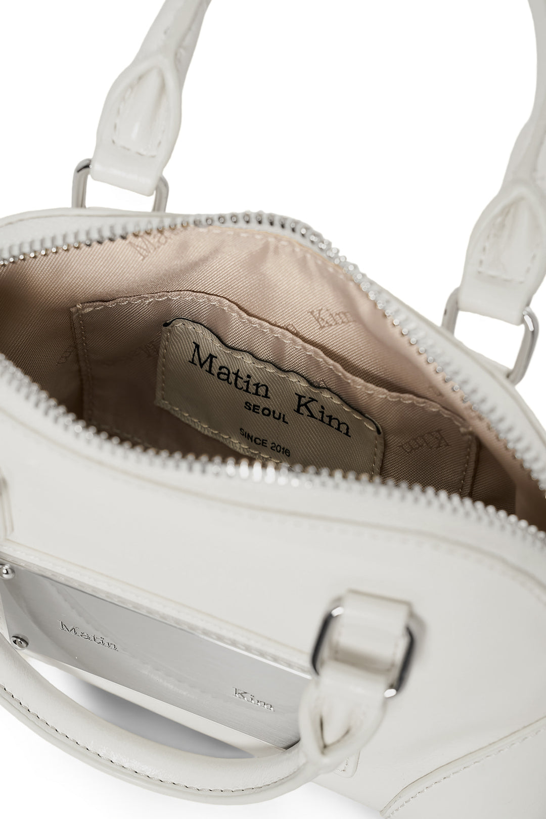 Matin Kim Curve Zip Mini Bag — Light Grey