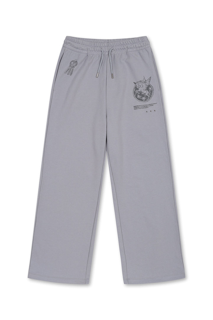 Matin Kim Graffiti Artwork Sweatpants Smoke — Blue
