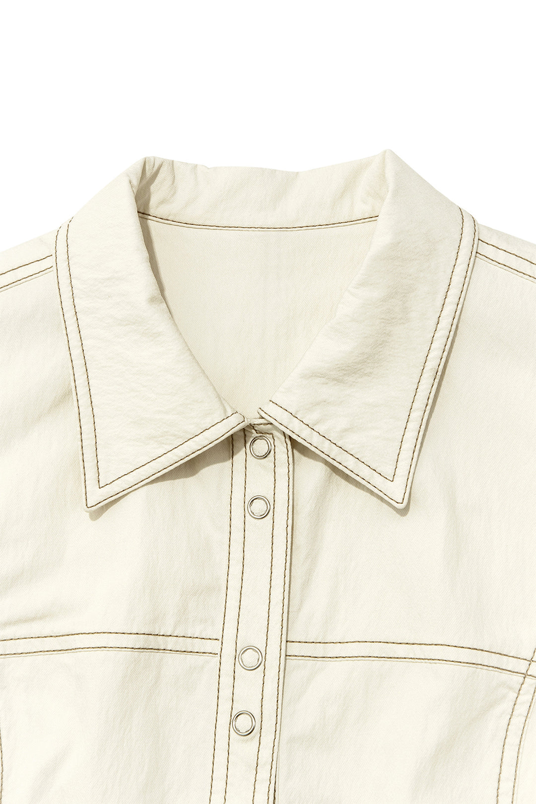 Matin Kim Stitch Point Slim Shirket Light — Beige