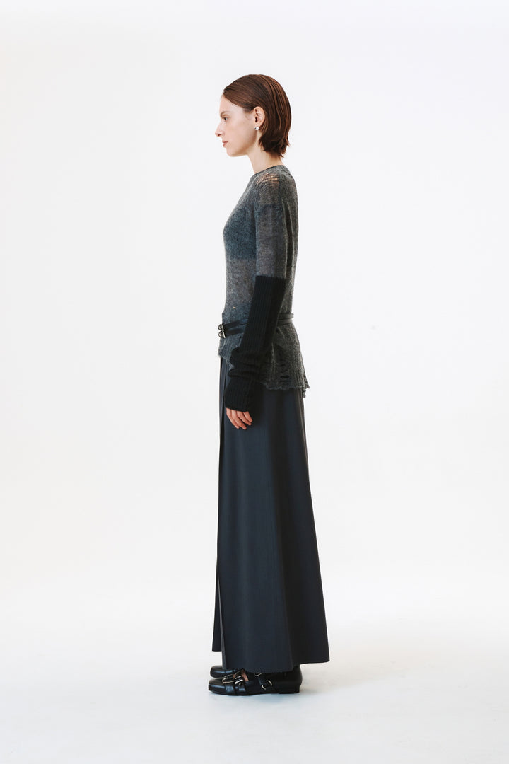 KIMMATIN Hand Warmer Layered Pullover — Charcoal