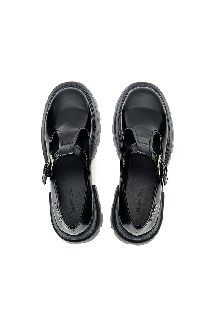 Matin Kim T-Strap Chunky Loafer — Black