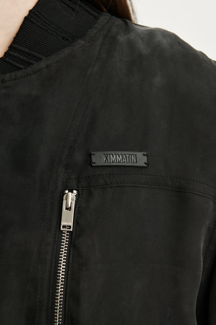 KIMMATIN Silky Belted Cargo Jumpsuit — Black