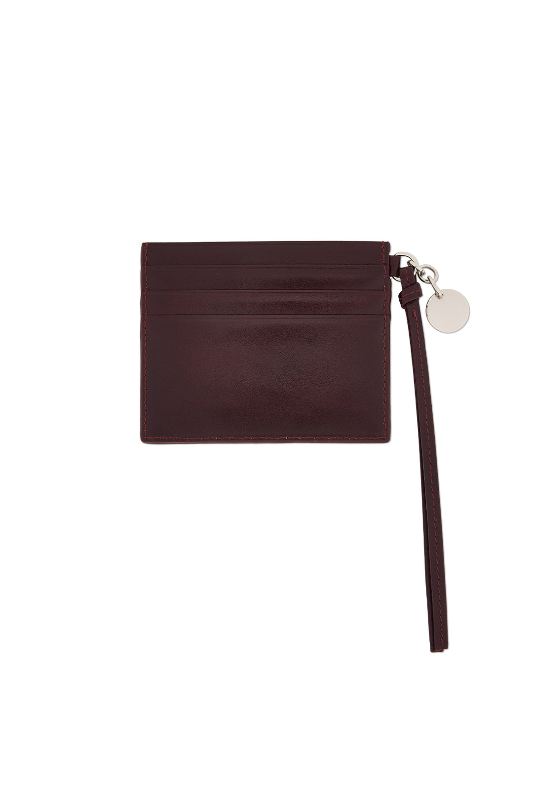 Matin Kim Steel Logo Rivet Card Wallet — Wine