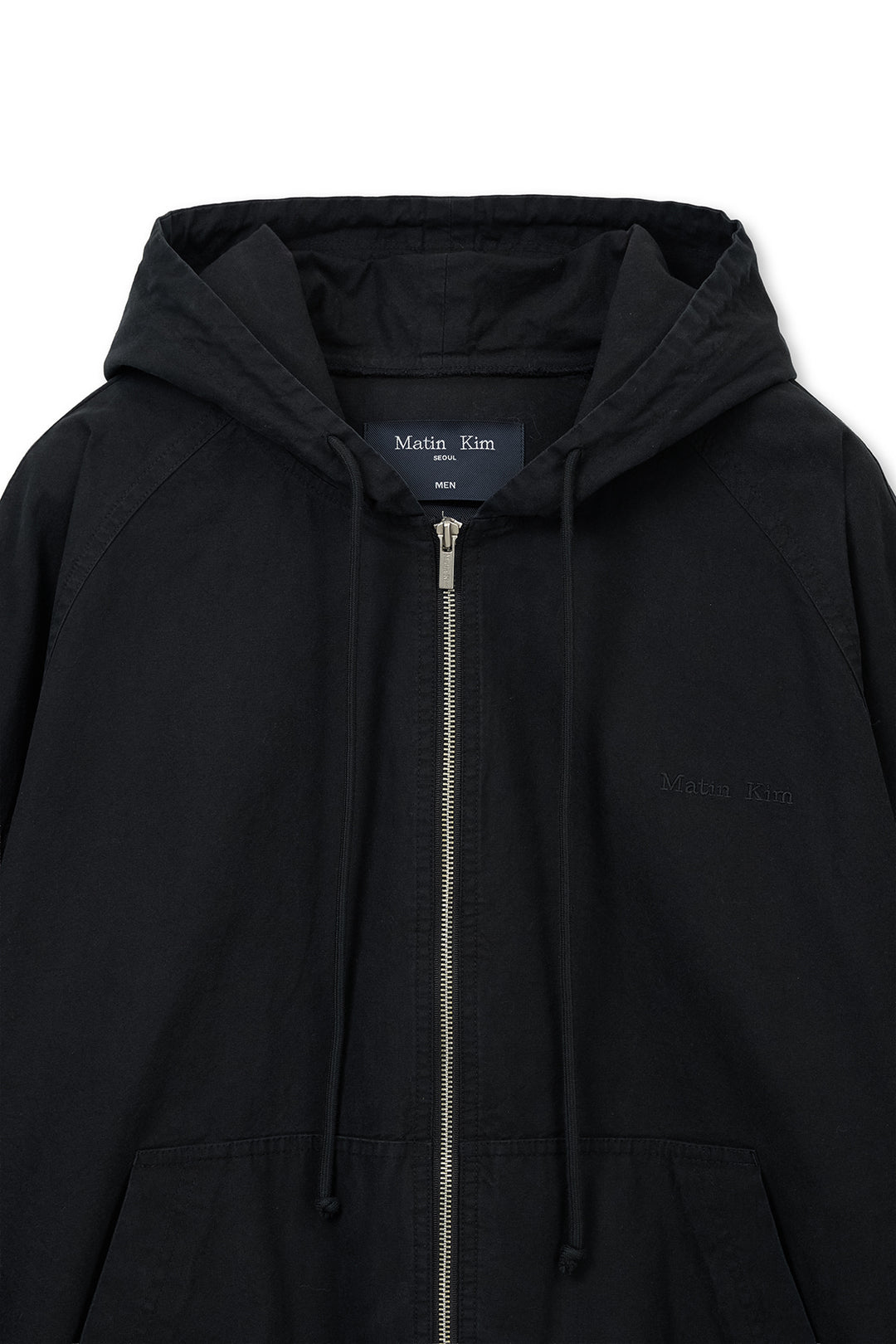 Matin Kim Washed Cotton Zip Hoodie — Black