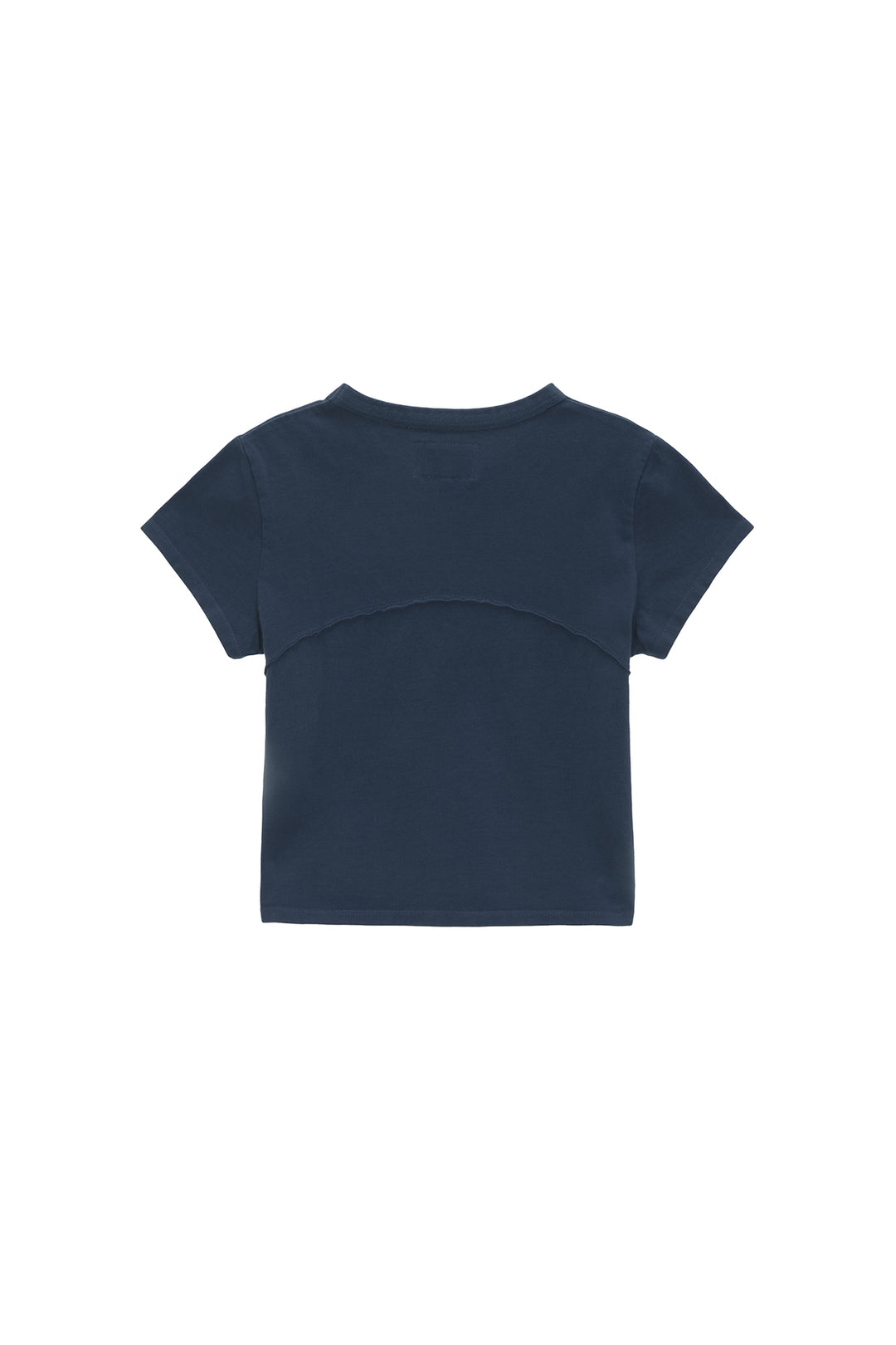 Matin Kim Pigment Cut Out Logo Crop Top — Blue