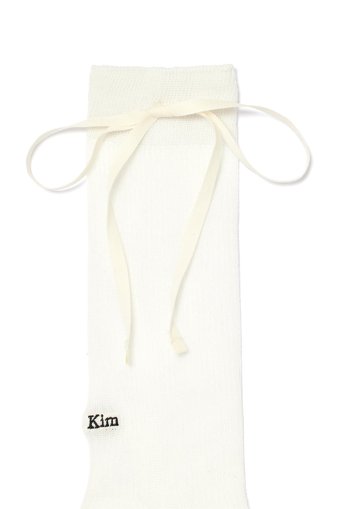 Matin Kim Ribbon Point Crew Socks — White