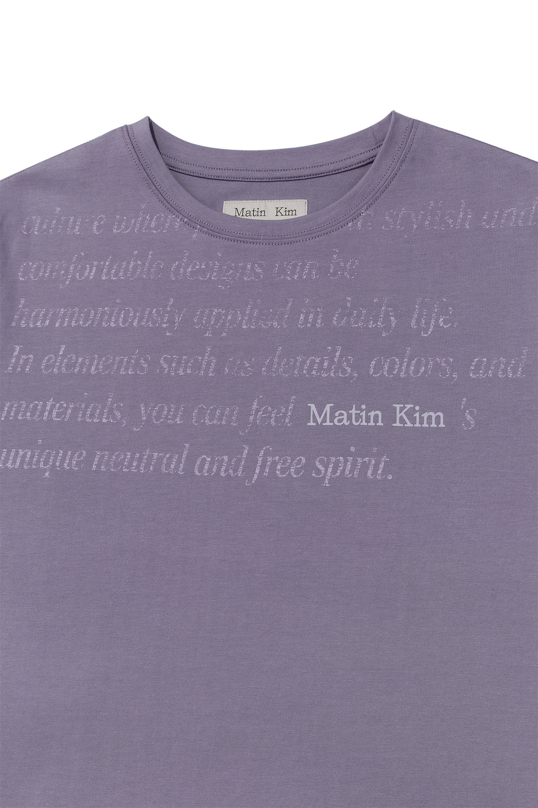 Matin Kim Logo Point Lettering Graphic Top — Purple
