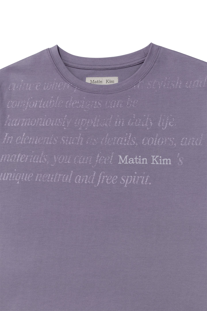 Matin Kim Logo Point Lettering Graphic Top — Purple