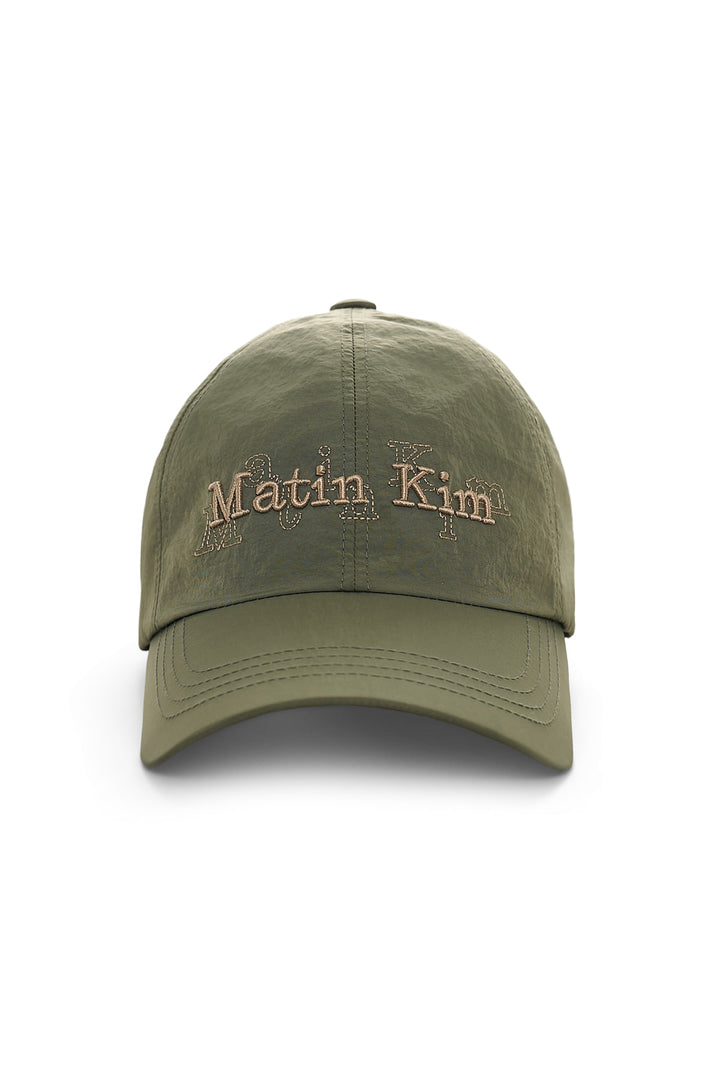 Matin Kim Overlay Logo Ball Cap — Khaki