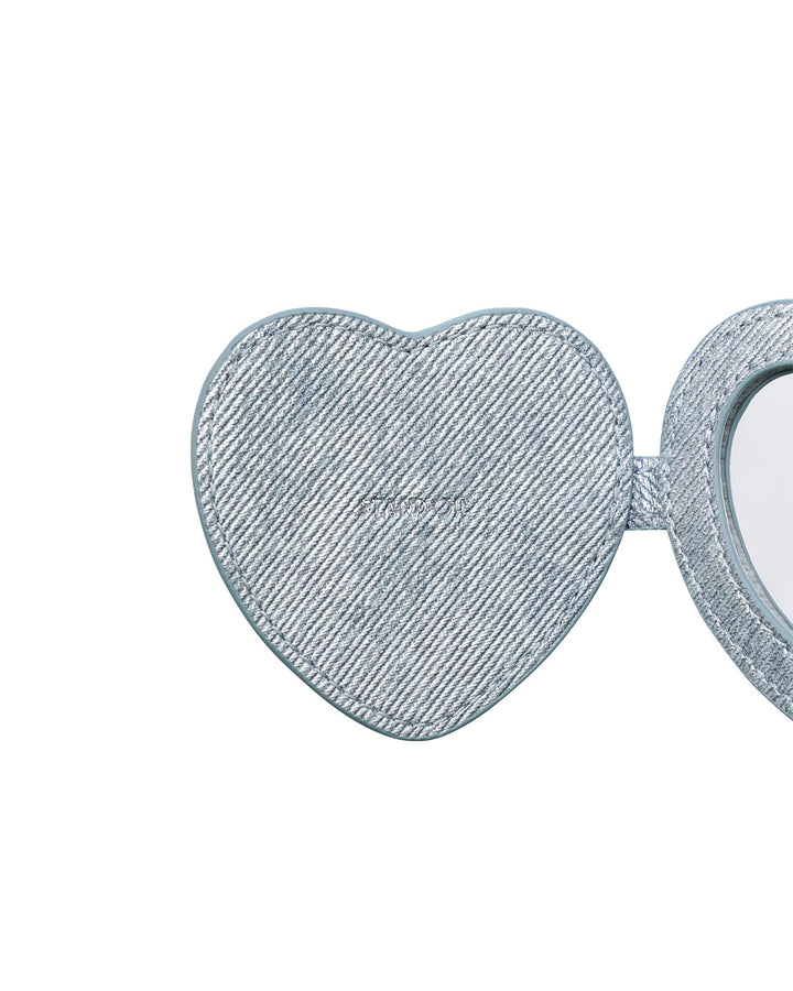 Stand Oil Belted Mirror Keyring — Silver denim