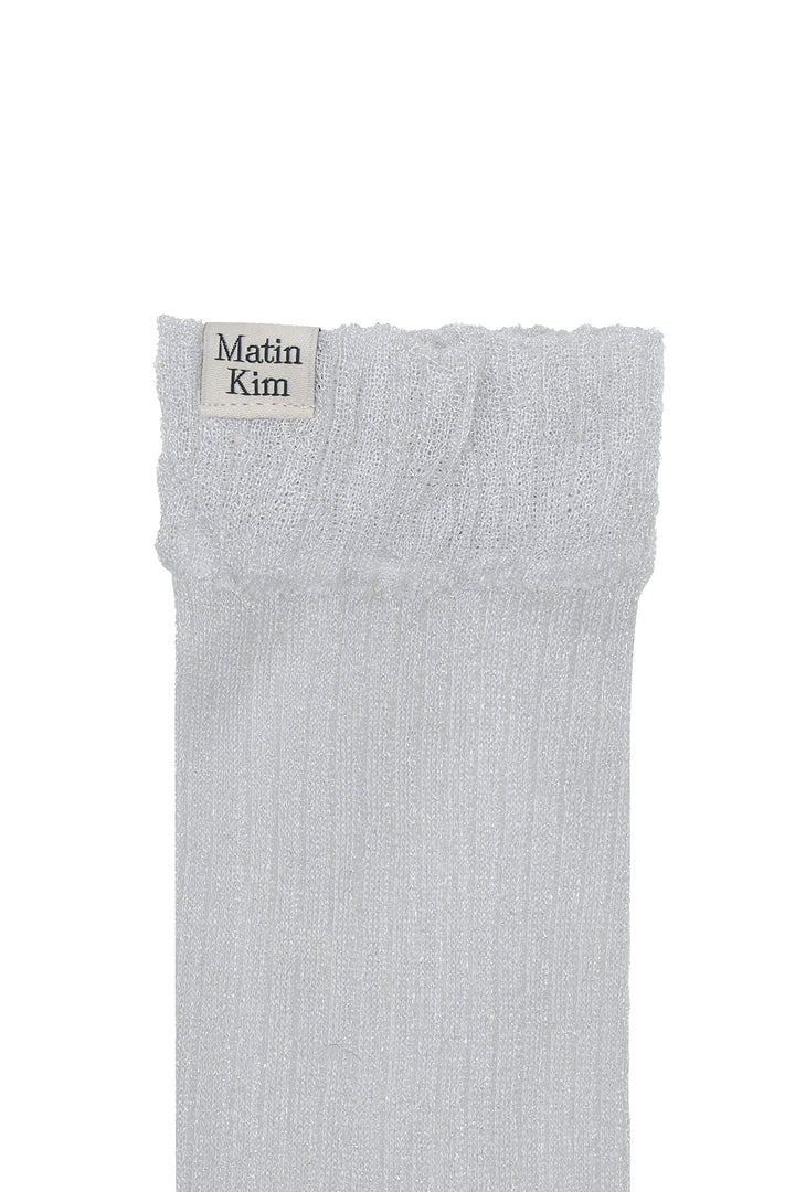 GLOW SHEER CREW SOCKS — Light Grey