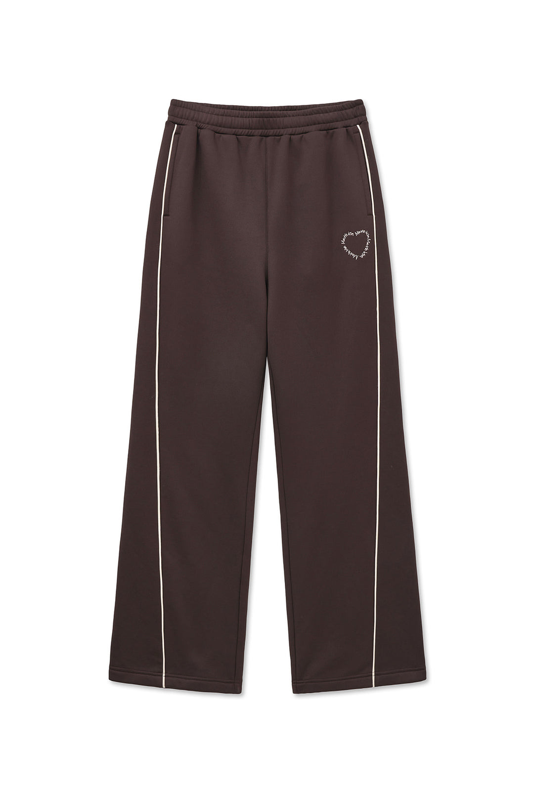 Matin Kim Heart Logo Track Pants — Brown