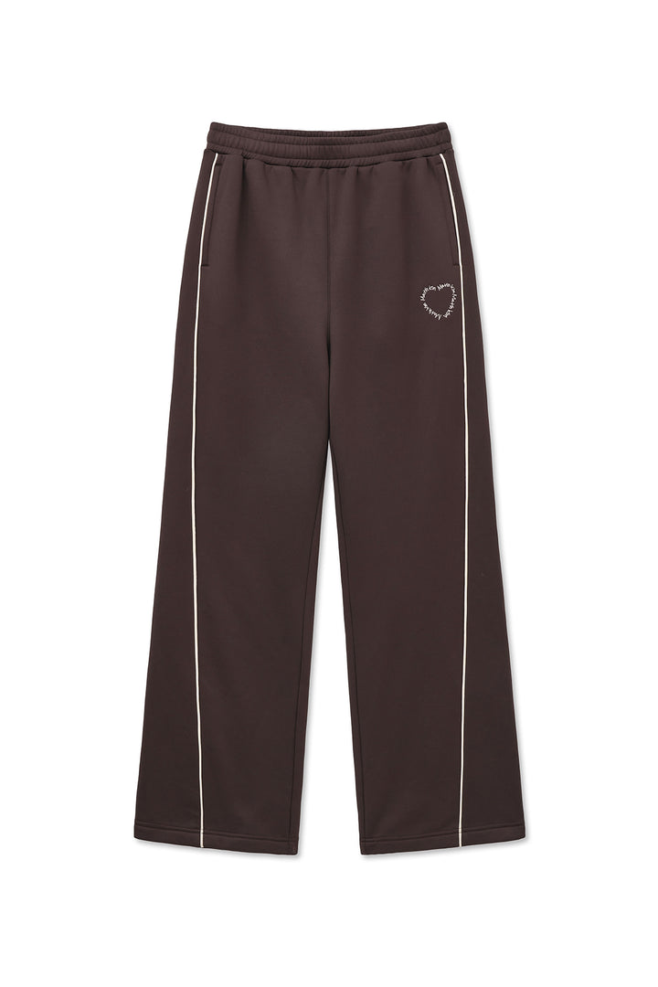 Matin Kim Heart Logo Track Pants — Brown
