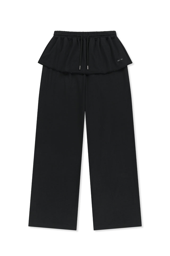 Matin Kim Layered Skirt Jersey Pants — Black