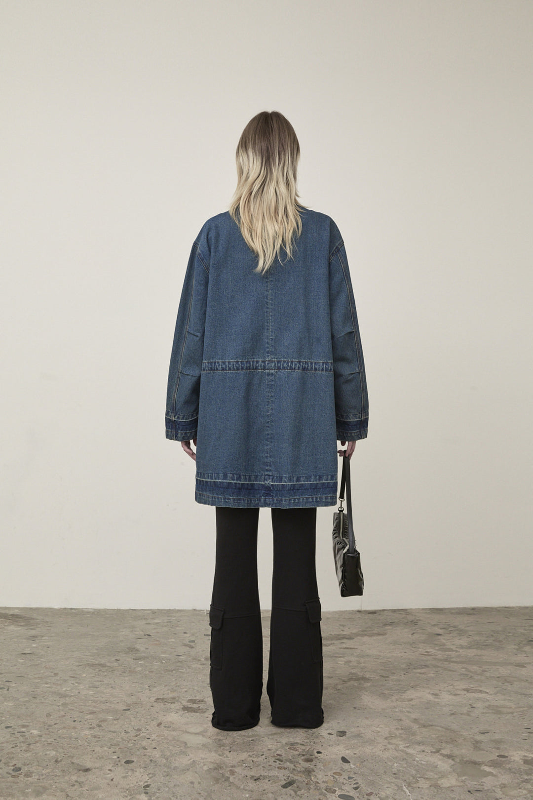 Matin Kim Pocket Point Midi Denim Jumper — Blue