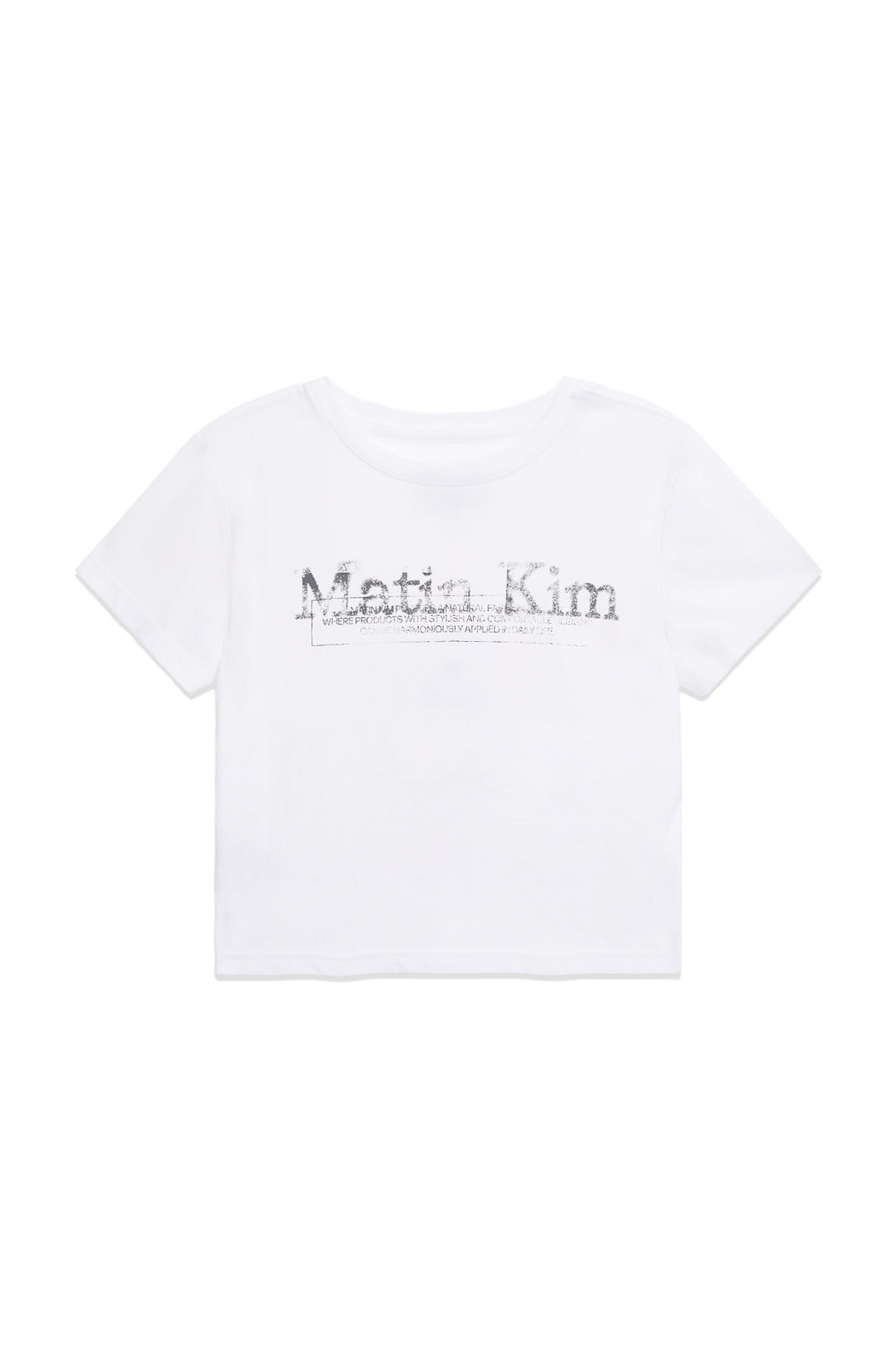 Matin Kim Stamp Logo Graphic Crop Top — White