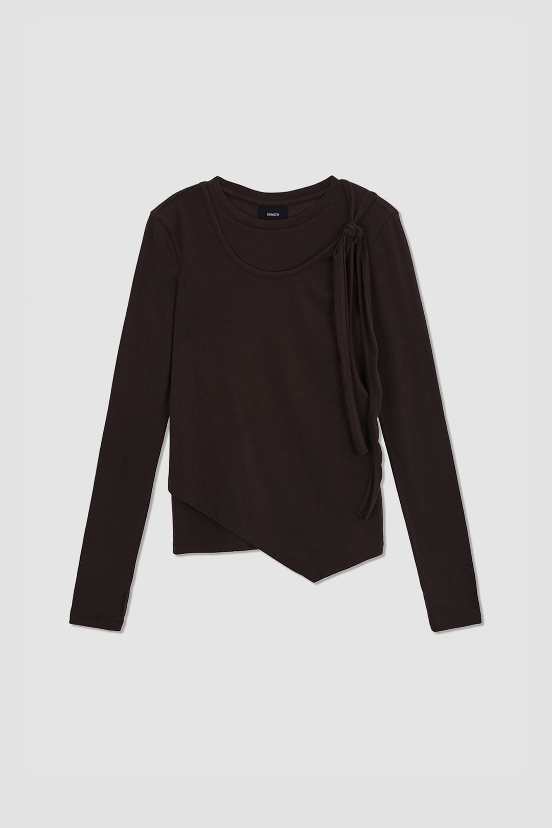 KIMMATIN Twist Strap Long Sleeve Top — Brown