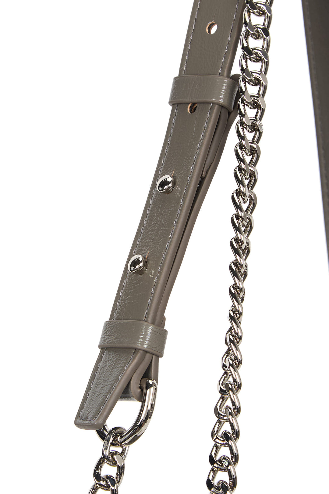 Matin Kim Glossy Quilting Medium Chain Bag — Gray