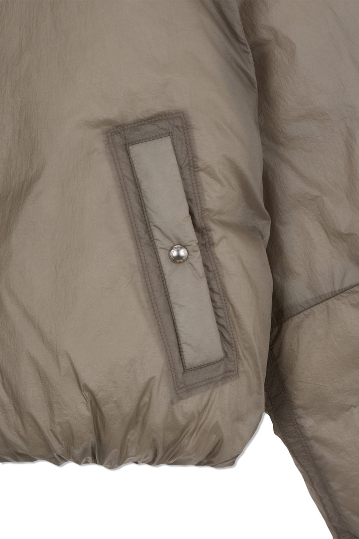 Matin Kim Back Logo Hoody Short Down Jumper — Beige