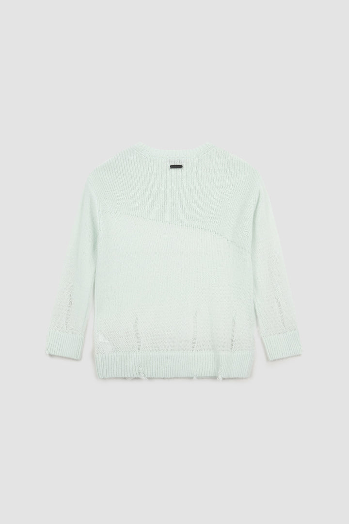 KIMMATIN Damage Detail Logo Pullover — Mint