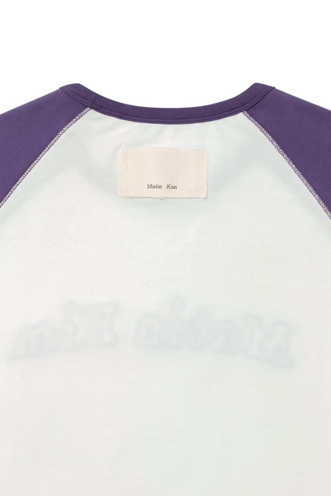Matin Kim Flower Stitch Raglan Logo Top — Purple