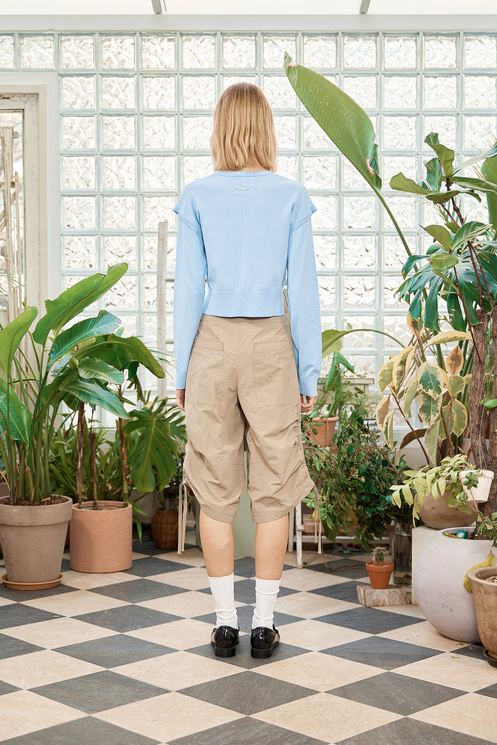Matin Kim Slit Detail Button Cardigan — Light Blue