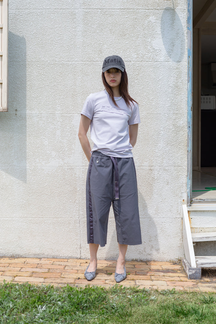 Matin Kim Appliqué Logo Patch Top in Lilac
