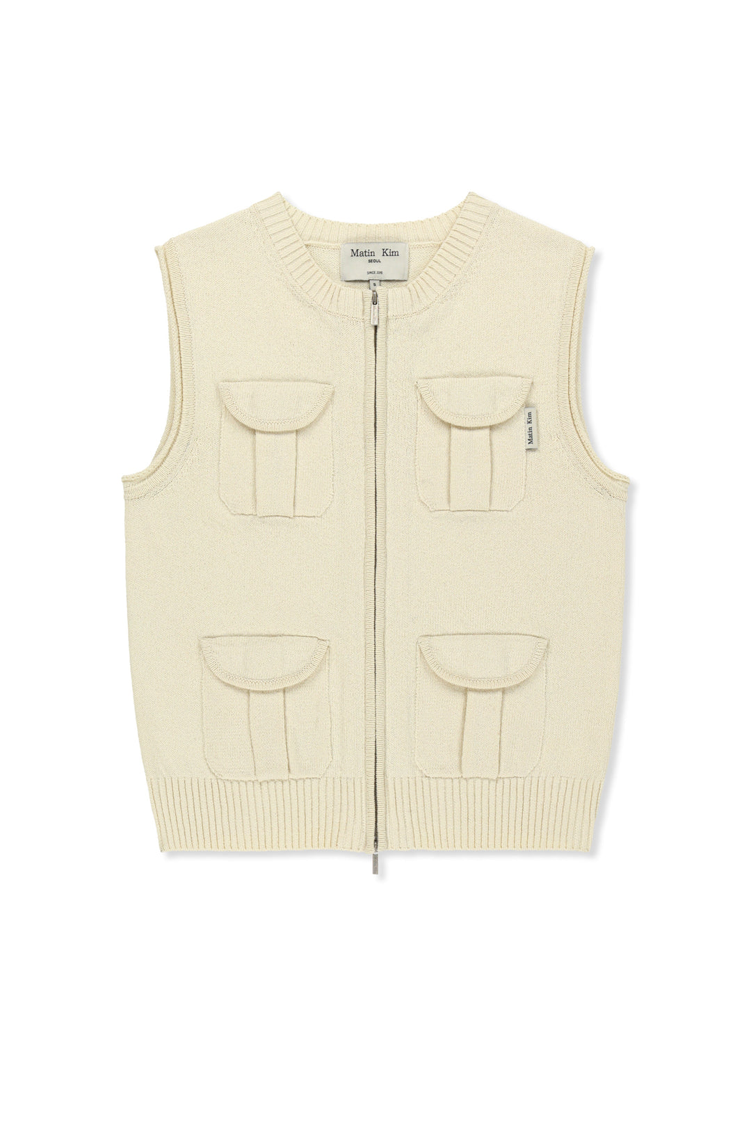 Matin Kim Pocket Washed Knit Vest — Beige