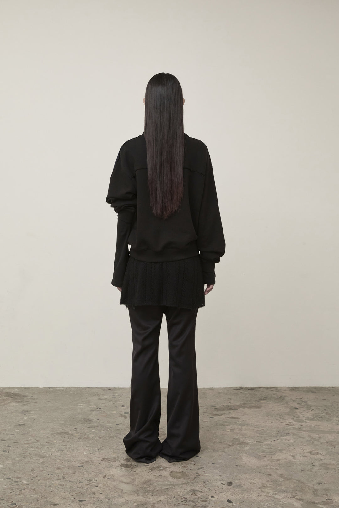 Matin Kim Cut Out Half Zip Sweatshirt — Black
