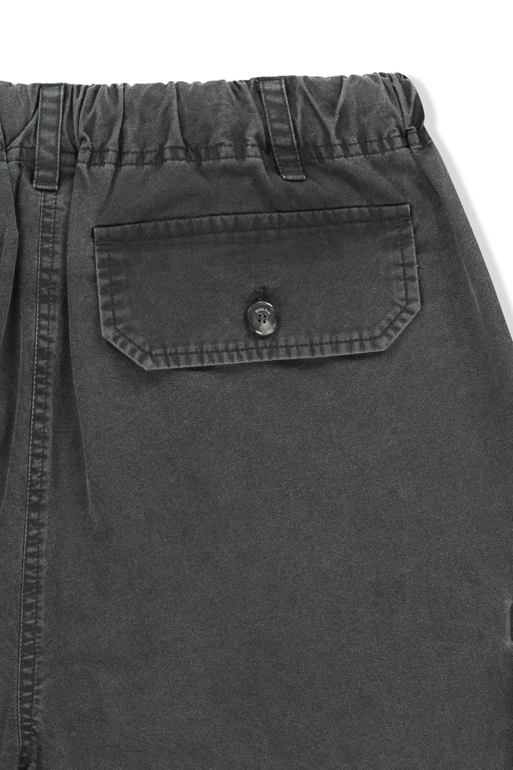 Matin Kim Washed Cotton Patch Pocket Bermudas — Charcoal