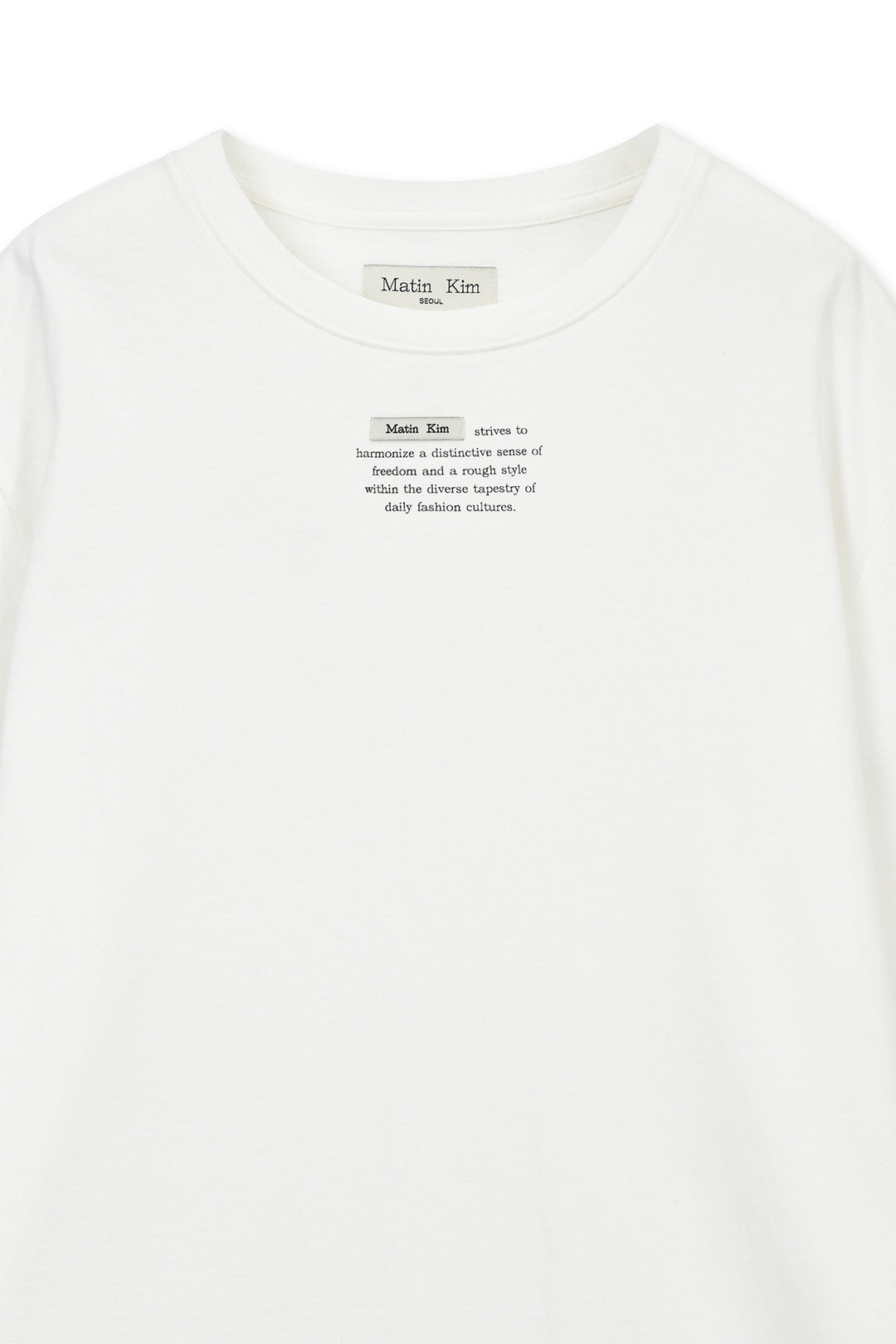Matin Kim Label Point Lettering Top — White