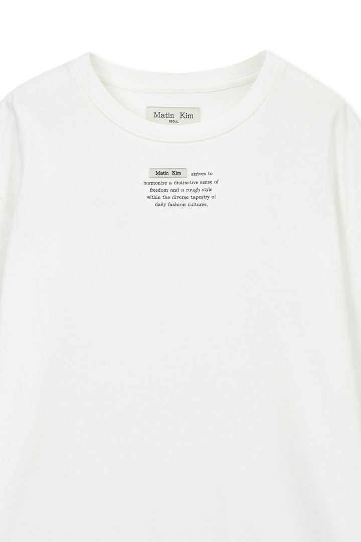 Matin Kim Label Point Lettering Top — White
