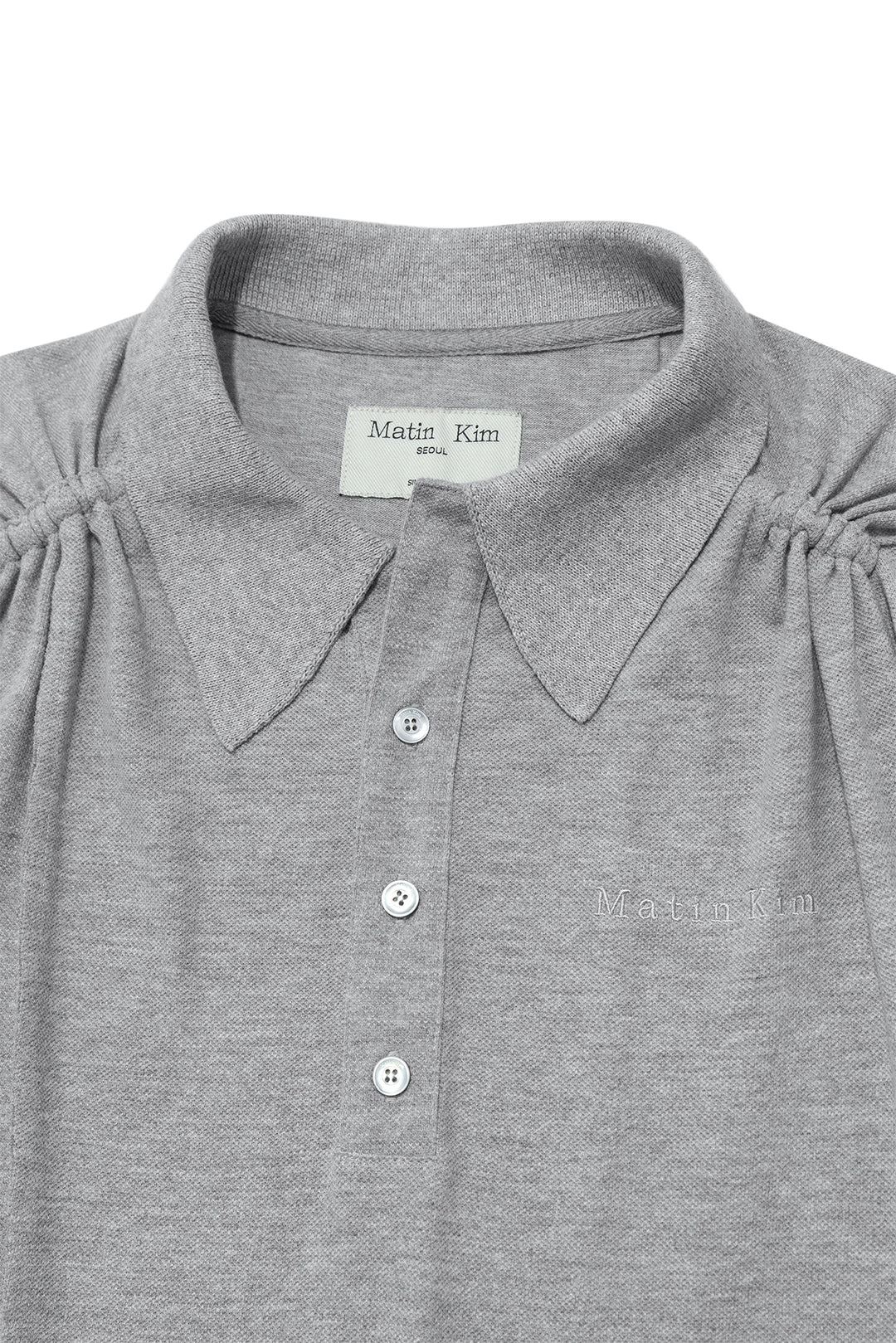 Matin Kim Two Way String Point Pique Top — Gray