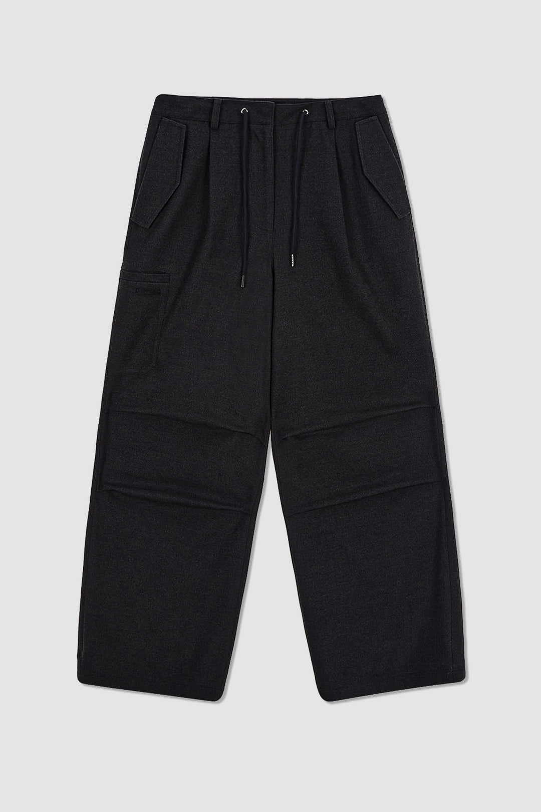 KIMMATIN Wool Blended Parachute Pants — Charcoal
