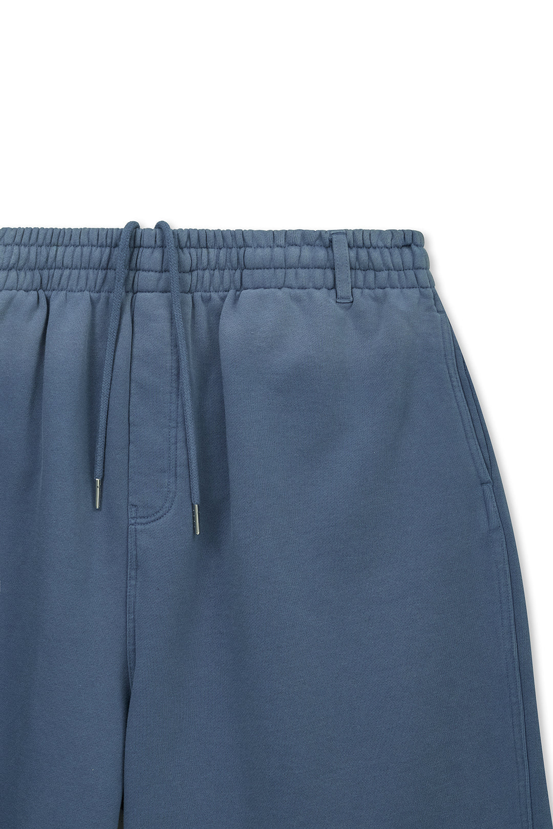 Matin Kim Vintage Washed Back Logo Bermuda Sweatpants — Blue