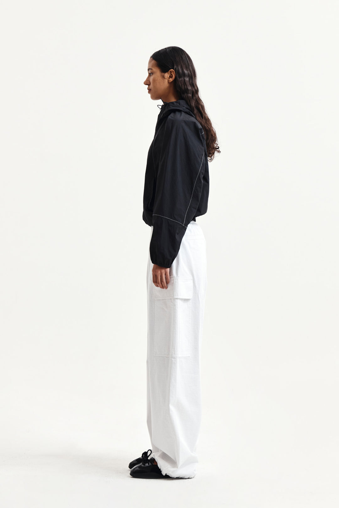 Matin Kim Drawstring Hem Cargo Pants — Ivory