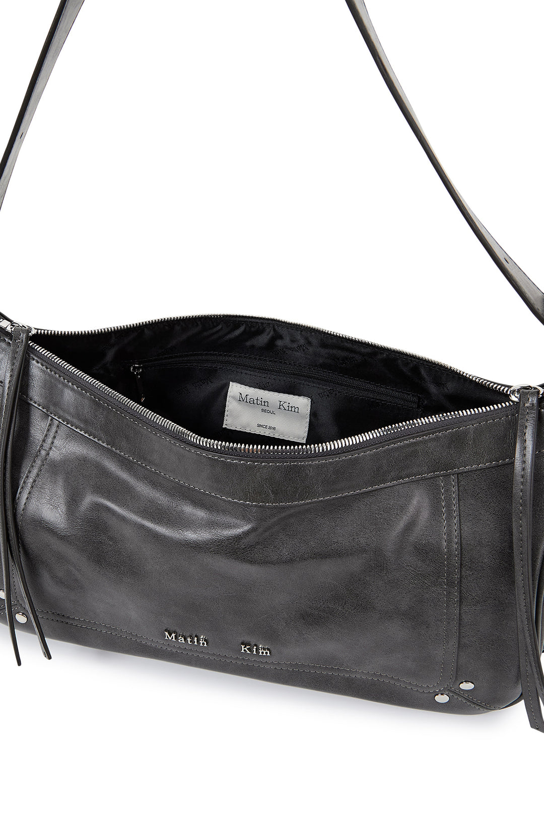 Matin Kim Rivet Point Quad Shoulder Bag — Charcoal