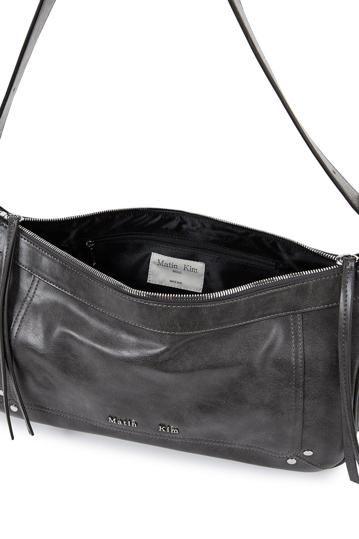 Matin Kim Rivet Point Quad Shoulder Bag — Charcoal