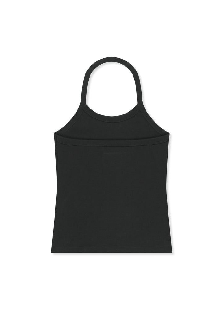 Matin Kim Label Detail Halter Tank — Black