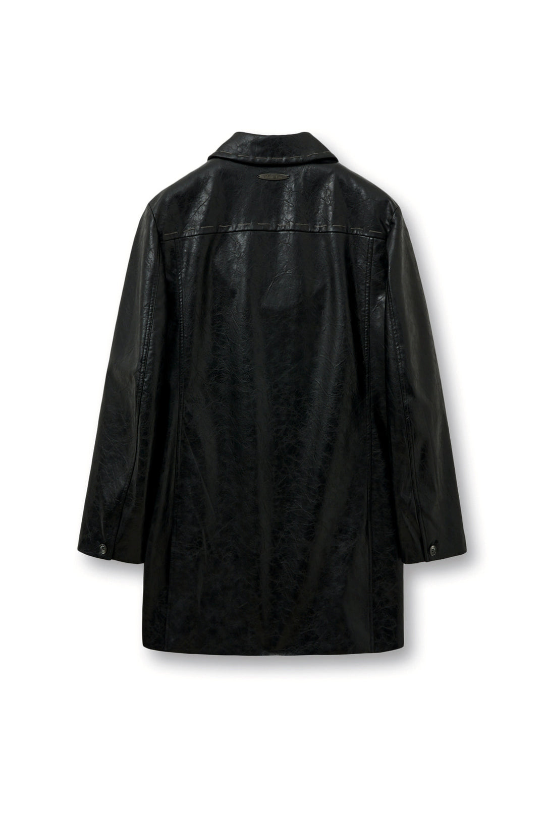 Matin Kim Faux Leather Half Double Jacket — Black