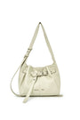 Matin Kim Belted Volunn Small Bucket Bag — Ivory