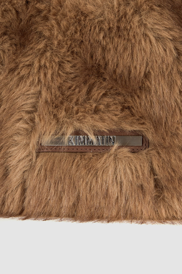 KIMMATIN Fur Triangle Mini Bag — Brown