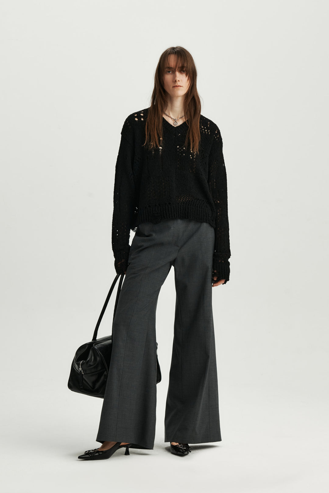 KIMMATIN Zipper Point Trouser — Gray