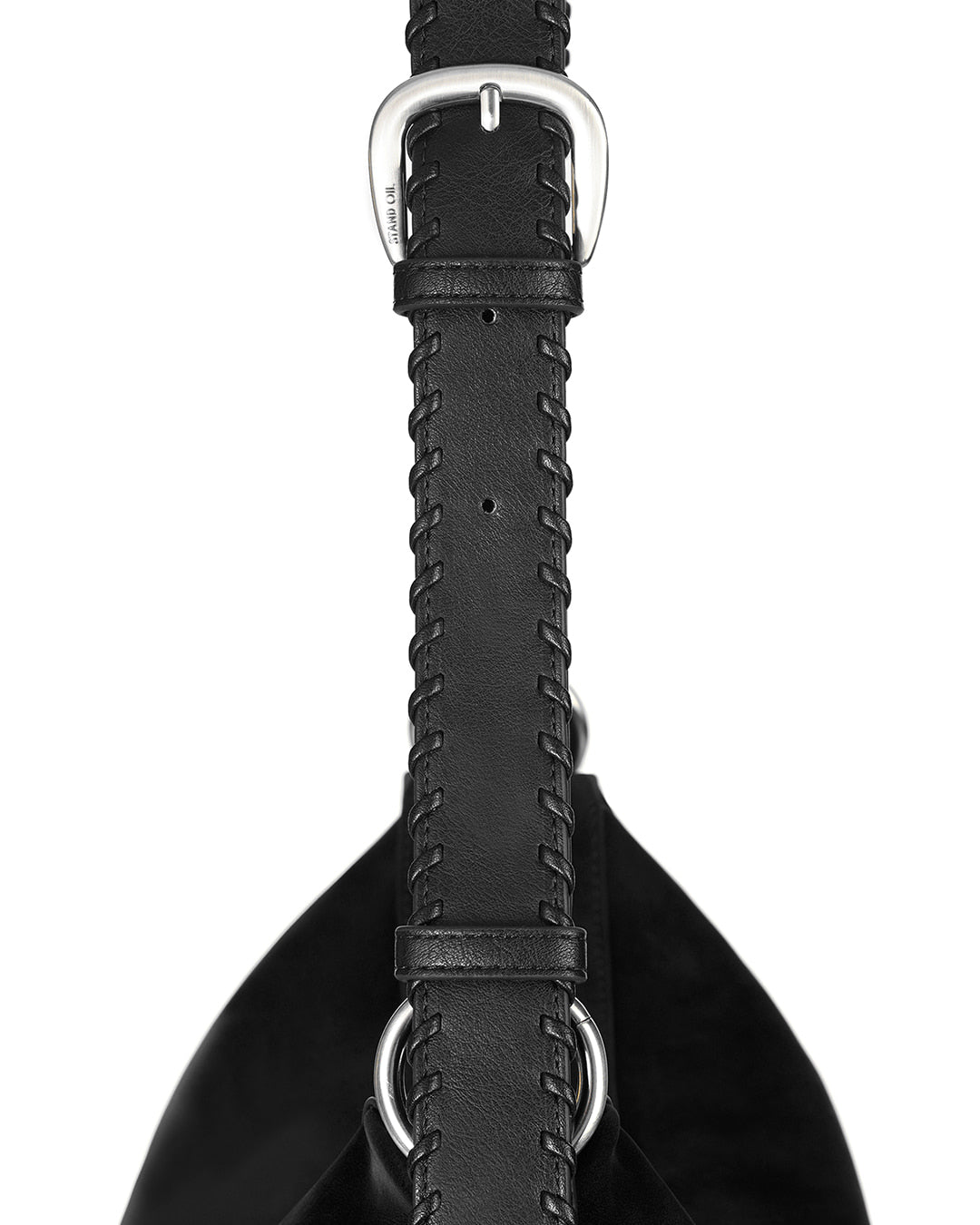 Stand Oil Seine Bag — Twisted Nubuck Crossbody — Black