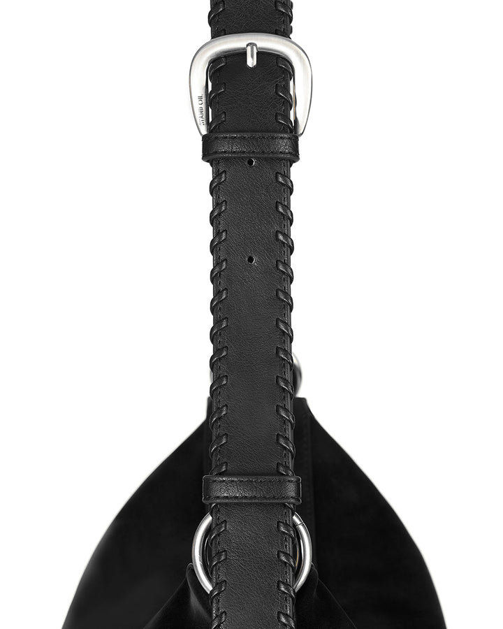 Stand Oil Seine Bag — Twisted Nubuck Crossbody — Black
