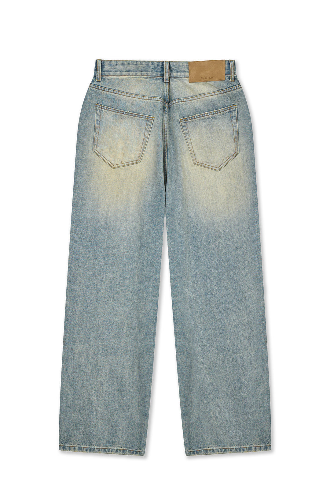 Matin Kim Vintage Dirty Washed Denim Pants — Light Blue